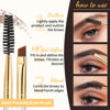 Picture of Docolor Eyebrow Brush Duo Eyebrow Spoolie Professional Angled Eye Brow Brush Perfect for Lining and Shaping Brows, Spoolie for Brows or Lashes White