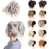 Picture of MORICA Tousled Updo Messy Bun Hair Piece Hair Extension Ponytail with Elastic Rubber Band Updo Wavy Bun Extensions Synthetic Hair Extensions Scrunchies Chignons Hairpiece for Women 1B/17/T60