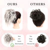 Picture of MORICA Tousled Updo Messy Bun Hair Piece Hair Extension Ponytail with Elastic Rubber Band Updo Wavy Bun Extensions Synthetic Hair Extensions Scrunchies Chignons Hairpiece for Women 1B/17/T60