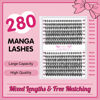 Picture of 280 Pcs Individual Lashes 30D Mixed Lash Clusters Devil Style Lashes That Look Like Eyelash Extensions Wispy Lashes DIY Individual Lashes At Home (30D-D-8-16mix,Manga)