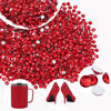Picture of 2000PCS SS20/5mm Crystal Rhinestones (Red/Siam), Bedazzling Flatback Glass Rhinestones for Crafting DIY Nail Art Makeup Decoration, Gems Diomand Charms for Tumbler Shoes Clothing Mug