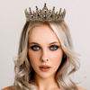 Picture of Black Crown for Women Crystal Princess Tiaras Rhinestone Queen Crowns Wedding Bridal Hair Accessories Birthday Prom Pageant Party Coming of Age Ceremony Photo Props (Black2)