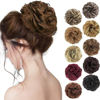 Picture of MORICA 1PCS Messy Hair Bun Hair Scrunchies Extension Curly Wavy Messy Synthetic Chignon for Women (Light Golden Brown 12#)