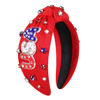 Picture of MOLOCH American Flag Headband 4th of July Headband Red White Blue USA Stars Knotted Headband for Women Rhinestone Crystal Patriotic Hairband Party Hair Accessory Stars
