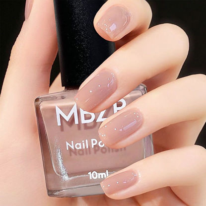 Picture of COSMOO Begie Nail Polish, 10ml Nude Quick Dry Nail Lacquer, Transparent Nail Art Varnish, 0.34 fl oz