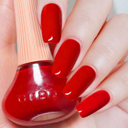 Picture of COSMOO Red Nail Polish, 12ml Classical Red Quick Dry Nail Lacquer for Nail Art Varnish, 0.41 fl oz