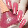 Picture of COSMOO PInk Shimmer Nail Polish, 12ml Pink Pearl Mermaid Quick Dry Nail Lacquer for Nail Art Varnish, 0.41 fl oz