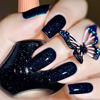 Picture of COSMOO Midnight Blue Glitter Nail Polish, 12ml Glitter Midnight Blue Quick Dry Nail Lacquer for Nail Art Varnish, 0.41 fl oz