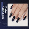 Picture of COSMOO Midnight Blue Glitter Nail Polish, 12ml Glitter Midnight Blue Quick Dry Nail Lacquer for Nail Art Varnish, 0.41 fl oz