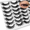 Picture of Yasnai Cat Eye Lashes False Eyelashes Fluffy Volume 18mm Strip Lashes Wispy Fake Lashes Natural Eyelashes 14 Pairs Pack 9D