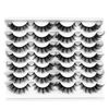 Picture of Yasnai Cat Eye Lashes False Eyelashes Fluffy Volume 18mm Strip Lashes Wispy Fake Lashes Natural Eyelashes 14 Pairs Pack 9D
