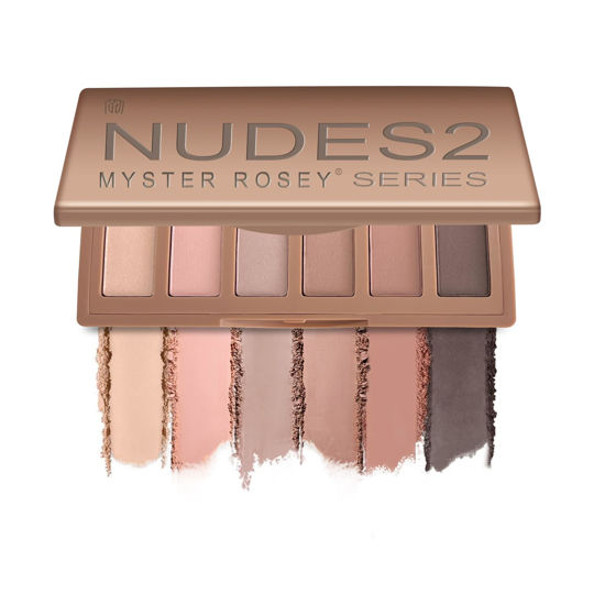 Picture of MYSTER ROSEY Nudes 2 Series Mini Eyeshadow Palette, Velvety Matte&Satin Finish, 6 Nude Taupe & Brown Neutral Eye Shadows, Travel Friendly Size, Vegan, Cruelty -free