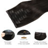 Picture of DOORES Seamless Clip in Human Hair Extensions, Dark Brown 14 Inch 130g 9pcs, Hair Extensions Clip in PU Weft Thick Hair Extensions Natural Straight Remy Thick Hair Invisi Edge Hair Extensions