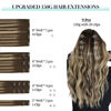 Picture of DOORES Hair Extensions Clip in Human Hair, Balayage Chocolate Brown to Honey Blonde 150g 9pcs 20 Inch, Real Human Hair Extensions Clip in Remy Hair Extensions Clip in Human Hair Thick Hair Extensions