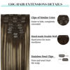Picture of DOORES Hair Extensions Clip in Human Hair, Balayage Chocolate Brown to Honey Blonde 150g 9pcs 20 Inch, Real Human Hair Extensions Clip in Remy Hair Extensions Clip in Human Hair Thick Hair Extensions