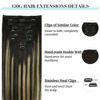 Picture of DOORES Clip in Extensions Human Hair, Balayage Natural Black to Light Blonde 16 Inch 150g 9pcs, Real Hair Extensions Clip in Human Hair Extensions for Women Clip in Straight Natural Hair Extensions
