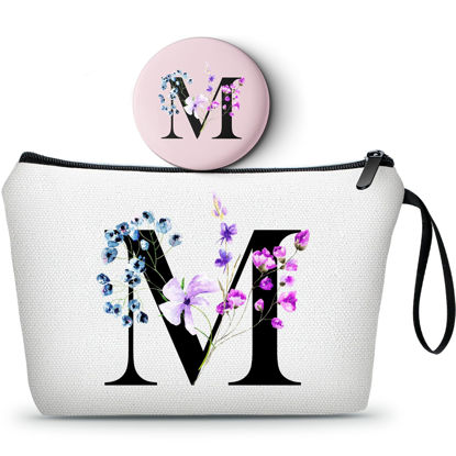 Picture of Women Gifts for Birthday, Makeup Bag, Maid of Honor Gifts, Gifts for Bride,bridesmaid, Sister Gifts, Friend Birthday Gifts for Women, Womens Birthday Gifts, Cosmetic Bag with Mirror,Christmas Gifts,M