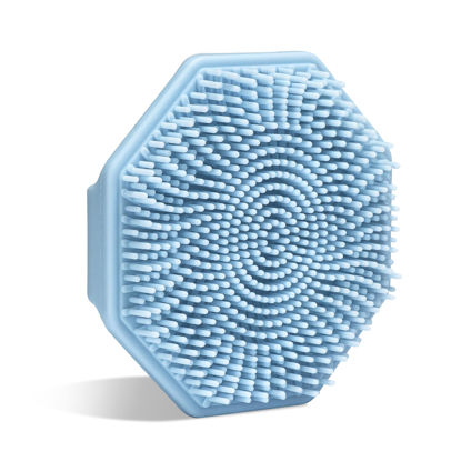 Picture of Sud Scrub® Antimicrobial Silicone Face Scrubber, 1 Pack, Gentle Face Exfoliator for Sensitive Skin, Eco Friendly Facial Cleansing Brush, Exfoliating Face Brush for Men and Women (Blue)
