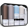 Picture of yahaa 18 Pcs Travel Size Toiletries Set,Leak Proof Squeezable Silicone Travel Bottles for Shampoo and Conditioner,TSA Approved Travel Essentials Accessories,Black Pack