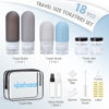 Picture of yahaa 18 Pcs Travel Size Toiletries Set,Leak Proof Squeezable Silicone Travel Bottles for Shampoo and Conditioner,TSA Approved Travel Essentials Accessories,Black Pack