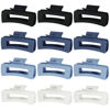 Picture of Sisiaipu Hair Clip, 4.1 Inch Large Square Hair Claws Clips 12 Pcs for Thick Hair - Blue, for Women and Girls