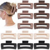 Picture of Sisiaipu 12 Pcs Large Hair Claw Clips for Thick Hair, 4.1 x 2.1 x 1.2 Inch, Square Hair Clips Jumbo Jaw Clips, Bulk Hair Accessories for Women and Girls - Brown