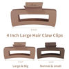 Picture of Sisiaipu 12 Pcs Large Hair Claw Clips for Thick Hair, 4.1 x 2.1 x 1.2 Inch, Square Hair Clips Jumbo Jaw Clips, Bulk Hair Accessories for Women and Girls - Brown