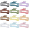 Picture of Sisiaipu 4.1 Inch Large Jumbo Jaw Square Clips for Thick Hair - 12 Pcs Bulk Hair Accessories for Women and Girls - Ice Cream