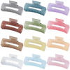 Picture of Sisiaipu 4.1 Inch Large Jumbo Jaw Square Clips for Thick Hair - 12 Pcs Bulk Hair Accessories for Women and Girls - Ice Cream