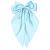 Picture of Big Hair Bows Silky Satin Hair Bows for Women - Sky Blue Long Tail Cute Hair Ribbon Coquette Barrettes for Girls