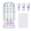 Picture of Upgrade Rotatable Nail Stamper Kit, French Tip Nail Art Stamper with Adjustable Pattern Size, DIY Nail Decor Manicure Home Salon Tool, Clear Silicone Stamping
