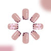 Picture of Press on Nails Medium Square Leopard French Tip Fake Nails with Bow Desings Nude Glue on Nails Glossy False Nails Press ons Acrylic Stick on Nails for Women 24 Pcs