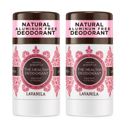 Picture of Lavanila Natural Aluminum Free Deodorant 2-Pack, Vanilla Grapefruit - The Healthy Deodorant for Men and Women, Solid Stick (2 Ounce Each), Vegan
