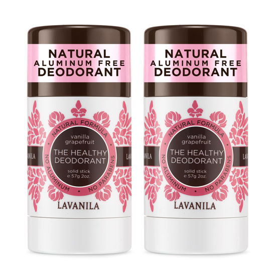 Picture of Lavanila Natural Aluminum Free Deodorant 2-Pack, Vanilla Grapefruit - The Healthy Deodorant for Men and Women, Solid Stick (2 Ounce Each), Vegan