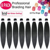 Picture of Alrence Pre Stretched Braiding Hair Long Braid 30 Inch 8 Packs Professional Braiding Hair Extensions Synthetic Crochet Twist Braids (30 Inch, 1B#)