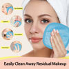 Picture of HOMEXCEL Makeup Remover Cloth 12 Count (Pack of 1), Reusable Makeup Remover Pads, Washable Ultra Soft Facial Cleansing Cloths For All Skin Types, 5 X 5 In, Blue