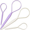Picture of Teenitor 4pcs Pony Tail Hair Tools, 2 Pairs Hair Loop Styling Tool Ponytail Hair Pull Through Tool French Braiding Hair Tool, Hair Loop Styling Tool Hair Accessories for Women Girls Light Purple/White