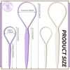 Picture of Teenitor 4pcs Pony Tail Hair Tools, 2 Pairs Hair Loop Styling Tool Ponytail Hair Pull Through Tool French Braiding Hair Tool, Hair Loop Styling Tool Hair Accessories for Women Girls Light Purple/White