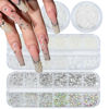 Picture of 4 Boxes Nail Rhinestones and Pearls Nail Charms, 11000 PCS Crystals Nail Gems and Rhinestones for Nails, Nail Jewels Nail Art Supplies Luxurious Nail Accessories for Women Nail Decorations