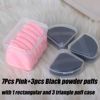Picture of Ocim 10Pcs Triangle Powder Puffs for Face Powder,Soft Velour Makeup Setting Powder Puff with Case,Black&Pink