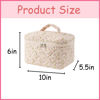 Picture of uekeboag Large Travel Quilted Makeup Bag for Women, Floral Cotton Cosmetic Bag, Coquette Aesthetic Floral Toiletry Organizer Bag(Little Pink Flower