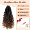 Picture of Goddess Box Braids Crochet Hair With Curly Ends 14 Inch Bohomian Box Braids Crochet Braids 8 Packs 3X Crochet Braids Synthetic Braiding Hair Extension for Black Women (14 Inch (Pack of 8), T1B 30 33)…
