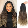 Picture of Goddess Box Braids Crochet Hair With Curly Ends 22 Inch Bohomian Box Braids Crochet Braids 8 Packs 3X Crochet Braids Synthetic Braiding Hair Extension for Black Women (22 Inch (Pack of 8), M1B 30 27)