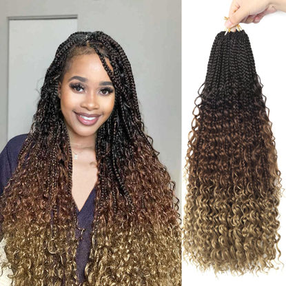 Picture of Goddess Box Braids Crochet Hair With Curly Ends 18 Inch Bohomian Box Braids Crochet Braids 8 Packs 3X Crochet Braids Synthetic Braiding Hair Extension for Black Women (18 Inch (Pack of 8), 4-30-27)……