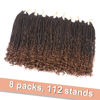 Picture of Goddess Box Braids Crochet Hair With Curly Ends 12 Inch Bohomian Box Braids Crochet Braids 8 Packs 3X Crochet Braids Synthetic Braiding Hair Extension for Black Women(12 Inch (Pack of 8), T1B 30)…