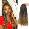 Picture of Goddess Box Braids Crochet Hair With Curly Ends 16 Inch Bohomian Box Braids Crochet Braids 8 Packs 3X Crochet Braids Synthetic Braiding Hair Extension for Black Women (16 Inch (Pack of 8), T27)…