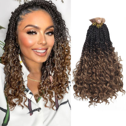 Picture of Goddess Box Braids Crochet Hair With Curly Ends 10 Inch Bohomian Box Braids Crochet Braids 8 Packs 3X Crochet Braids Synthetic Braiding Hair Extension for Black Women (10 Inch (Pack of 8), 4-30)……