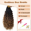 Picture of Goddess Box Braids Crochet Hair With Curly Ends 12 Inch Bohomian Box Braids Crochet Braids 8 Packs 3X Crochet Braids Synthetic Braiding Hair Extension for Black Women (12 Inch (Pack of 8), T1B 30 33)…