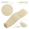 Picture of WindTouch Clip in Hair Extensions Blonde Hair Extensions 12 inch Clip in Hair Extensions Real Human Hair #60 Platinum Blonde Human Hair Clip in Extensions Silky Straight 70g 7PCS