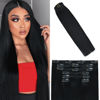 Picture of WindTouch Clip in Hair Extensions 85g Human Hair Extensions Black Hair Extensions Clip Ins 7pcs 18inch Jet Black Real Hair Extensions Clip in Human Hair